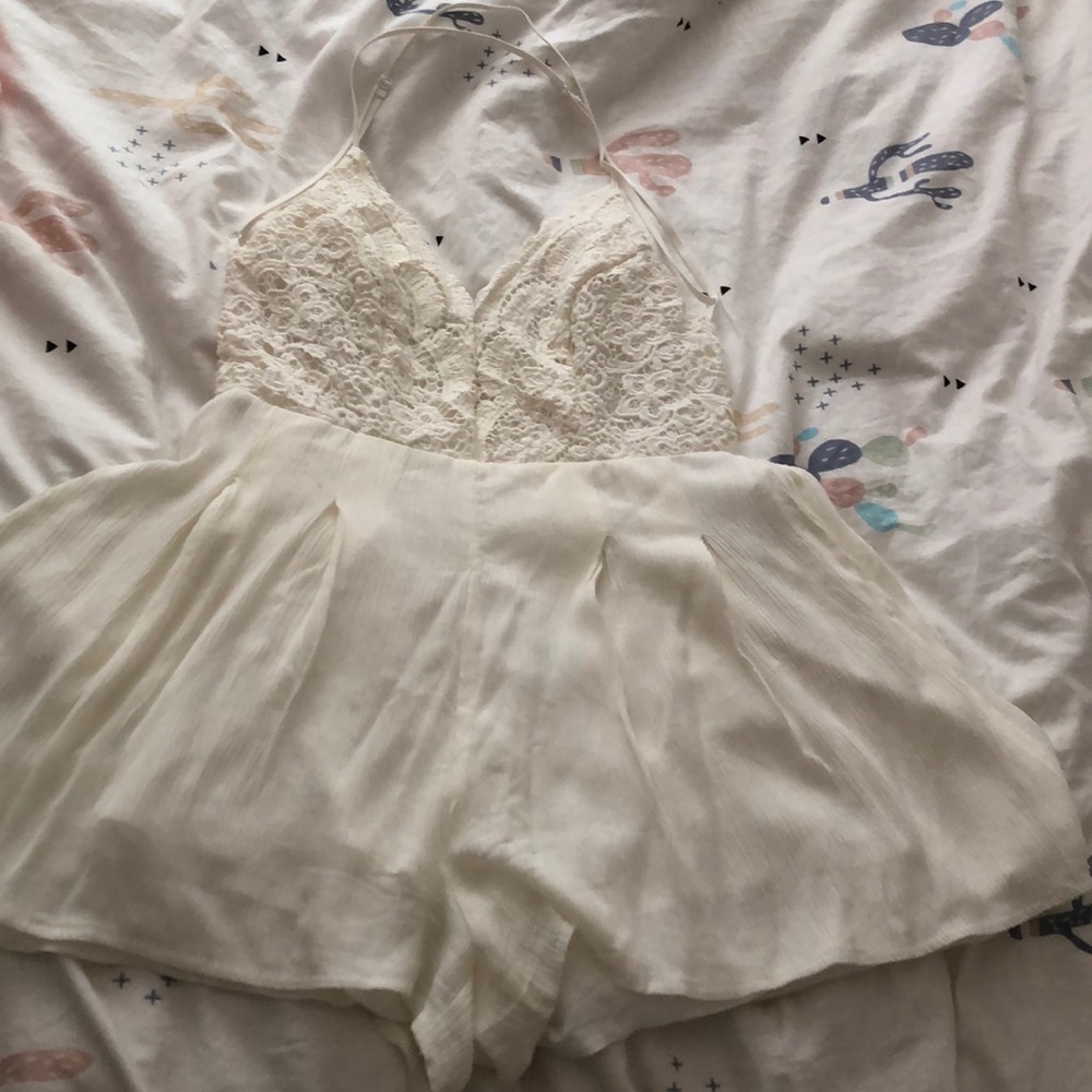 A white lace romper
